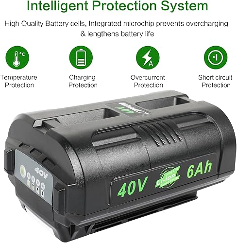 Miniatura 2 de ARyee 40V 6.0Ah OP4050A Reemplazo para Ryobi 40V Batería de litio OP4040 OP4015 OP4026 OP40201 OP40261 OP4030 OP40301 OP40401 OP40501 OP40601