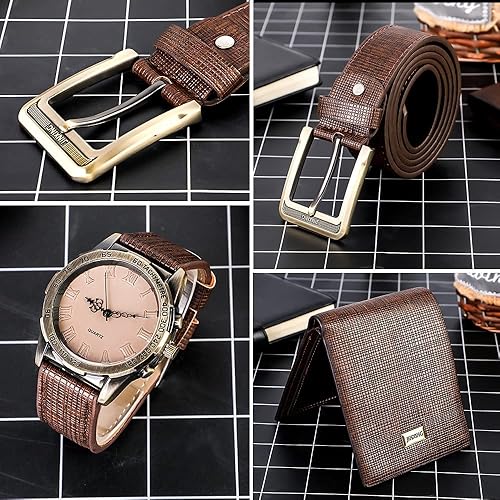 Miniatura 3 de Juego de relojes para hombre, regalos para hombres, reloj de regalo para hombre, regalos de cumpleaños, reloj de cuero artificial, reloj para