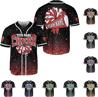 Personalized Cheerleading Baseball Jersey, Custom Cheerleading Shirt for Team, Cheerleading Jersey for Men Women