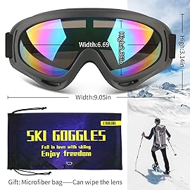 COOLOO Ski Goggles, 2 Pack Snow Goggles Snowboard Goggles for Men Women Kids - UV Protection Foam Anti-Scratch Dustproof