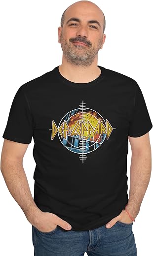 InDIAn CLOTHInG CO. Men’s Black Rock Band Graphic T-Shirt | Retro Music Logo Print | Cotton Round Neck Casual Wear | Regul...