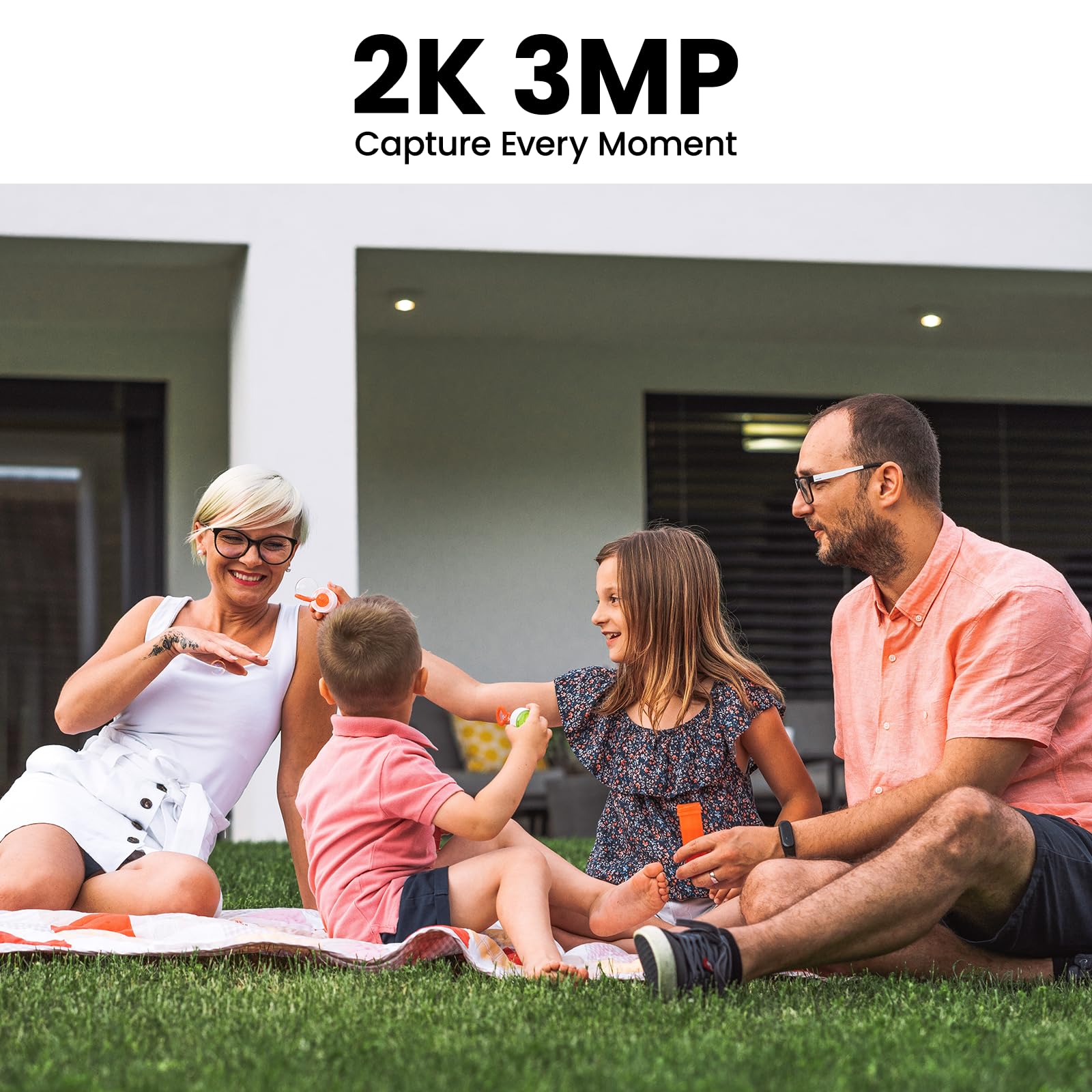 AOQEE 2K 3MP Camera Exterieure sans Fil Solaire 2.4GHz WiFi Étanche IP65 S1 | Camera Surveillance WiFi Exterieure Panneau Solaire intégré, Détection Humaine AI, Alerte Instantané PIR, Sirène (Noire)