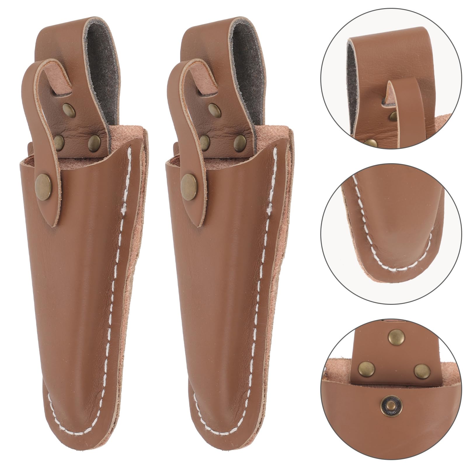 Yardwe 8 Piezas Bolsa De Herramientas De Piel De Vacuno Con Juego De Tijeras Funda Podadora Vaina De Tijeras Funda Para Tijeras Caja De Tijeras De Podar Funda De Tijera Cuero