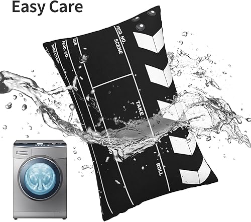 Miniatura 6 de Funda de cojín rectangular de terciopelo de felpa para cama, sofá, silla de oficina, compatible con tablillas de películas negras, 14 x 20 pulgadas