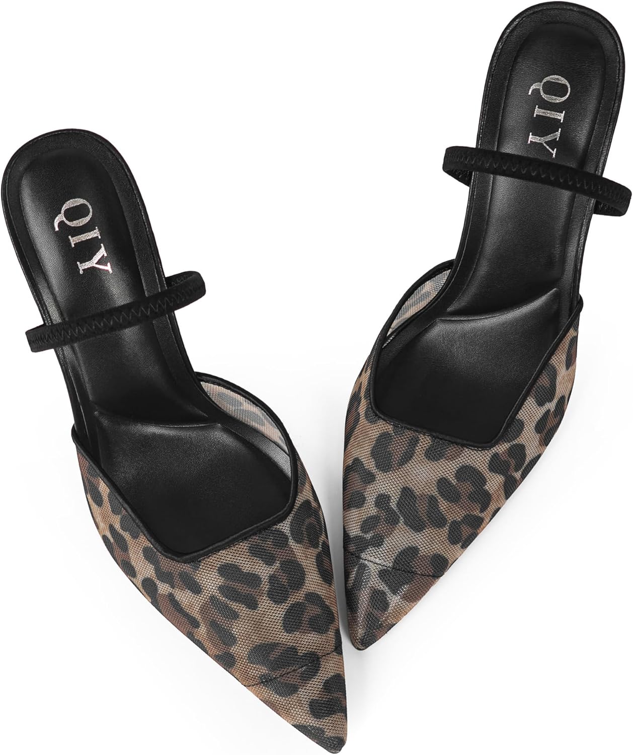 Mesh Heels for Women Pumps Closed Pointed Toe High Heels Stiletto Heeled Mules Sandals Dress Shoes - Image 5