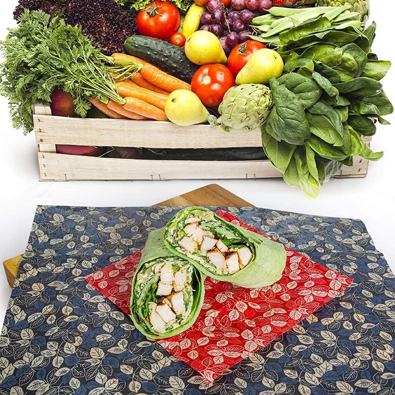 Miniatura 7 de Zelten Envolturas reutilizables de cera de abejas (6 paquetes, 3 tamaños S, M, L, con cuerda de cáñamo de 6.6ft, dos botones) sin plástico y