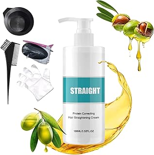 Protein Straight Bond for Hair Brazil, 12 Weeks of Home Use Professional Straightening for Straighter, Softer and Shinier Hair, All Hair Types (1PCS, 100mg)