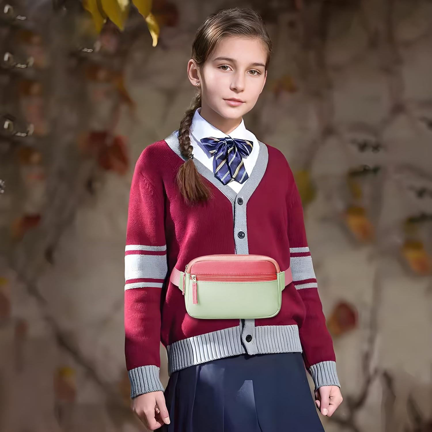 Fanny Pack Teens Easter Basket Stuffers for Kids: Birthday Gift for 5 6 7 8 9 10 11 12 Year Old Teen Girls, Preppy Cute Trendy Stuff Colorblock Crossbody Bag Adjustable Belt Bags for Travel - Image 2