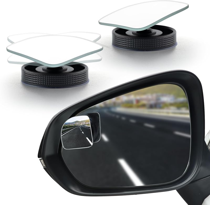 Espelho auxiliar para ponto cego LivTee com lente convexa de vidro HD e ventosa ajustável 360° – 1 unidade