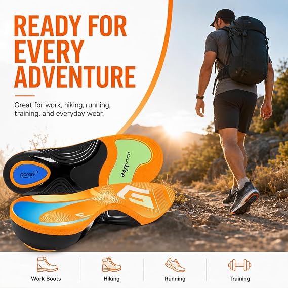 Professional Heavy Duty Support Pain Relief Orthotics,Insoles Men Women Over 280+lbs,Work Boot Insoles for Standing All Day,High Arch Support,Spring Plantar Fasciitis Insoles for Flat Feet Heel Pain M