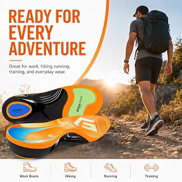 Professional Heavy Duty Support Pain Relief Orthotics,Insoles Men Women Over 280+lbs,Work Boot Insoles for Standing All Day,High Arch Support,Spring Plantar Fasciitis Insoles for Flat Feet Heel Pain M