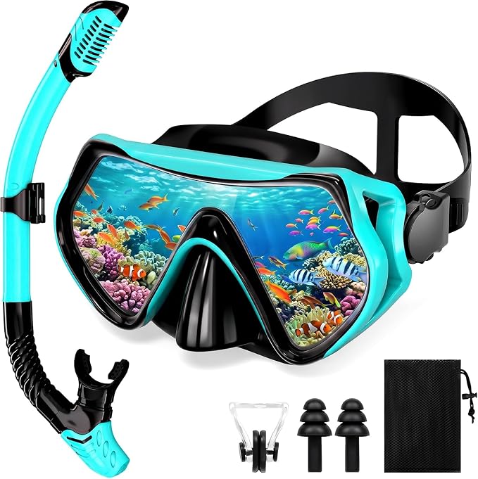 Set de Snorkel SUNTRIVA 180° con Visión Panorámica y Tubo Seco