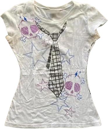 2000s Clothing Whimsy Twee Graphic T Shirts Y2k Vintage 90s Tees Cutecore Emo Shirt Harajuku Clothes