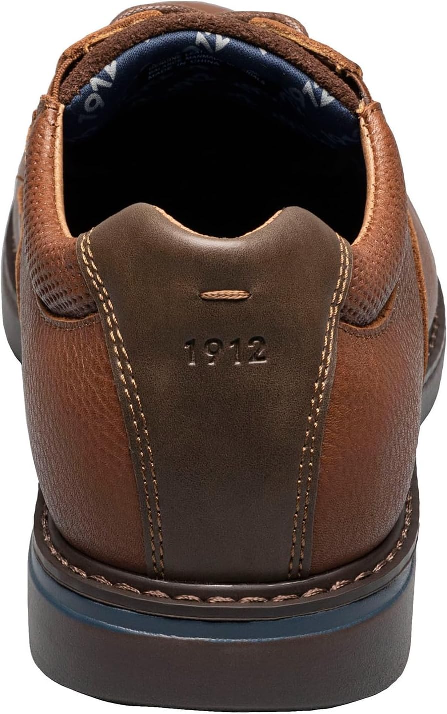 Nunn Bush Men's BAYRIDGE Plain Toe Lightweight Leather LACE-UP Oxford, Brown, 13 Wide - Image 6