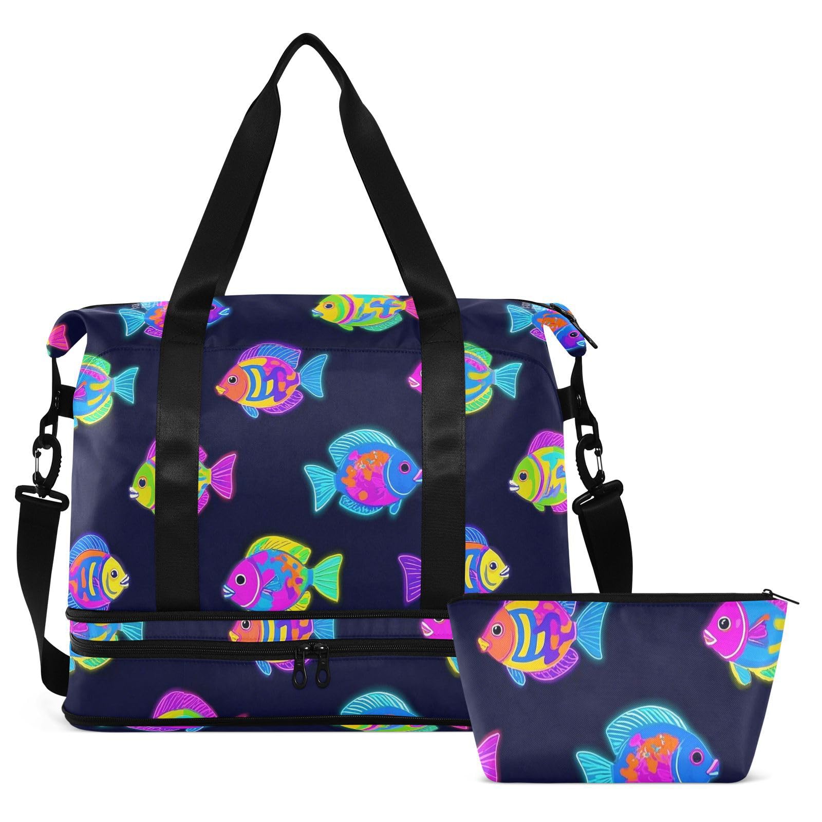 Bolsa de viaje grande de verano con bolsillo húmedo y correa ajustable, multifuncional, para hombres y mujeres