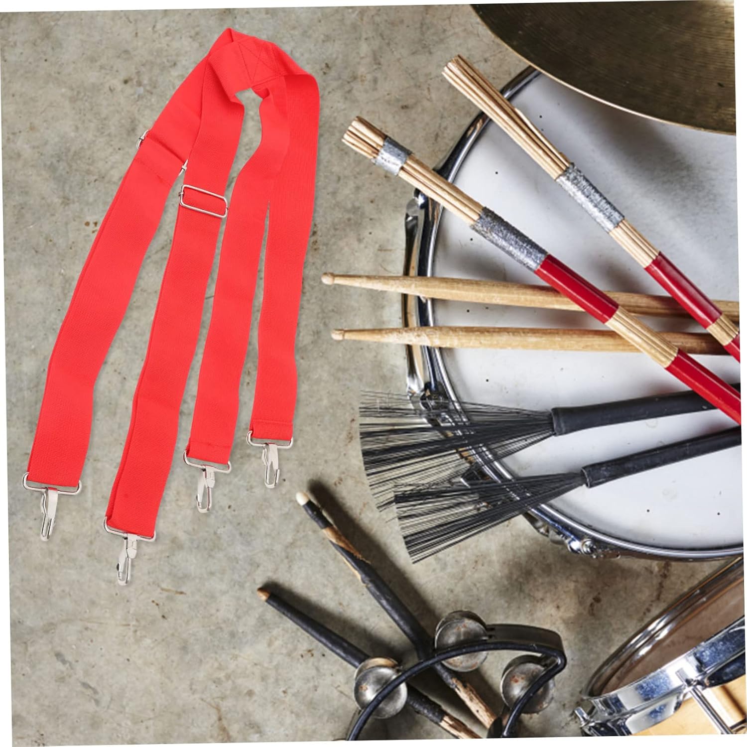 Adjustable Snare Drum Strap Sturdy Marching Drum Sling Hooks Versatile Instrument Accessory for Marching Band and Performance