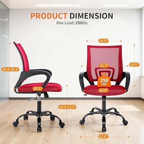 Vista 3 de BestOffice Silla de Oficina Ergonómica Barata Silla de Escritorio de Malla Silla de Computadora Soporte Lumbar Ejecutiva Moderna Taburete Ajustable