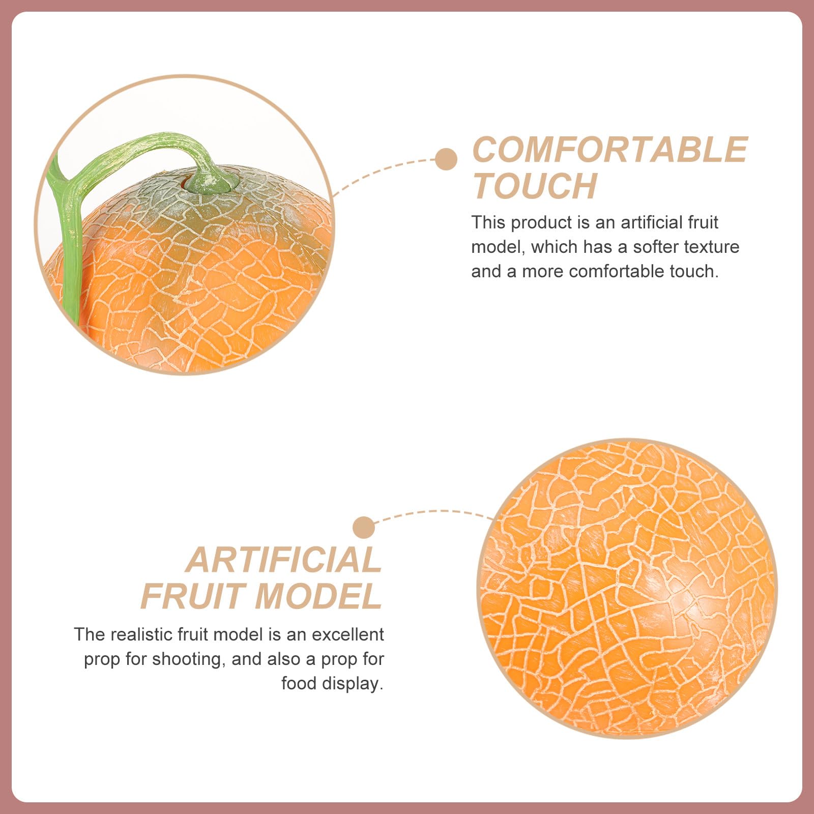 TOYANDONA Melone Durevole Cantalupo Artificiale Schiuma Realistico e in Decorazione di Multifunzionale per Fotografia Alimentare e Diverse Occasioni