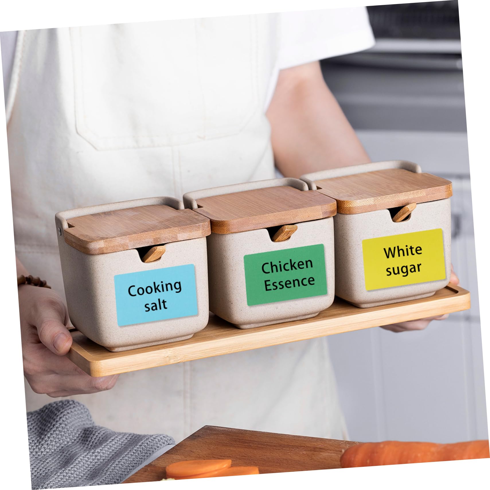 DOITOOL 4 Etichette Adesive Termiche Colorate Impermeabili e Facili per Domestico e Ufficio