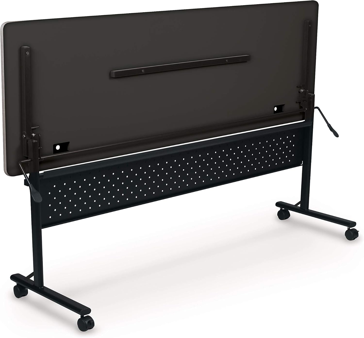MooreCo Essentials Flipper Training Table 60x24 Mahogany Top Black Base: Furniture & Decor