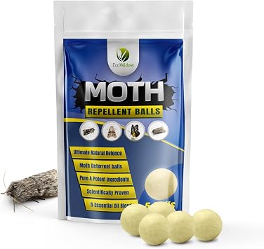 Moth Repellent Balls-5 Pack Super Strength Lavender, Cedarwood, Peppermint & Clove Oil Moth Repellent,Plant Based,Natural -Deterrent,Ready to Use Moth Control