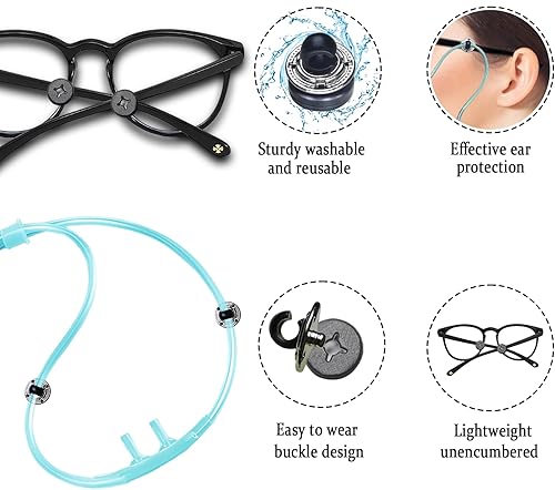 Miniatura 6 de Clips de tubo de oxígeno para gafas con diseño antideslizante  Protector de oreja de cánula nasal  Soporte de manguera de cánula nasal  Soporte de