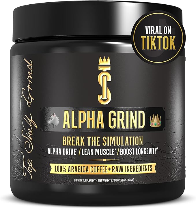Alpha Grind Instant Maca Coffee for Men + Natural Energy + Brain