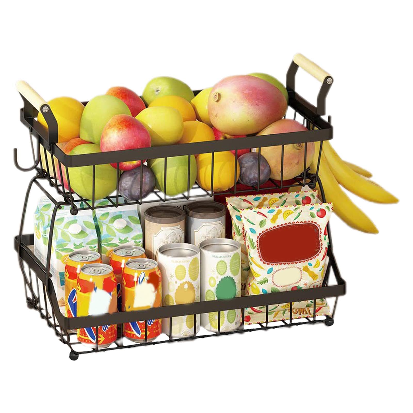 Estante organizador de cocina para encimera: adiós al caos de verduras y pan