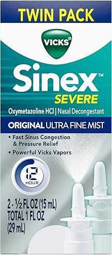 Miniatura 12 de Vicks Sinex SEVERO - Aerosol nasal para alergias severas y sinusales, niebla ultrafina original, medicina descongestionante, alivio de la congestión