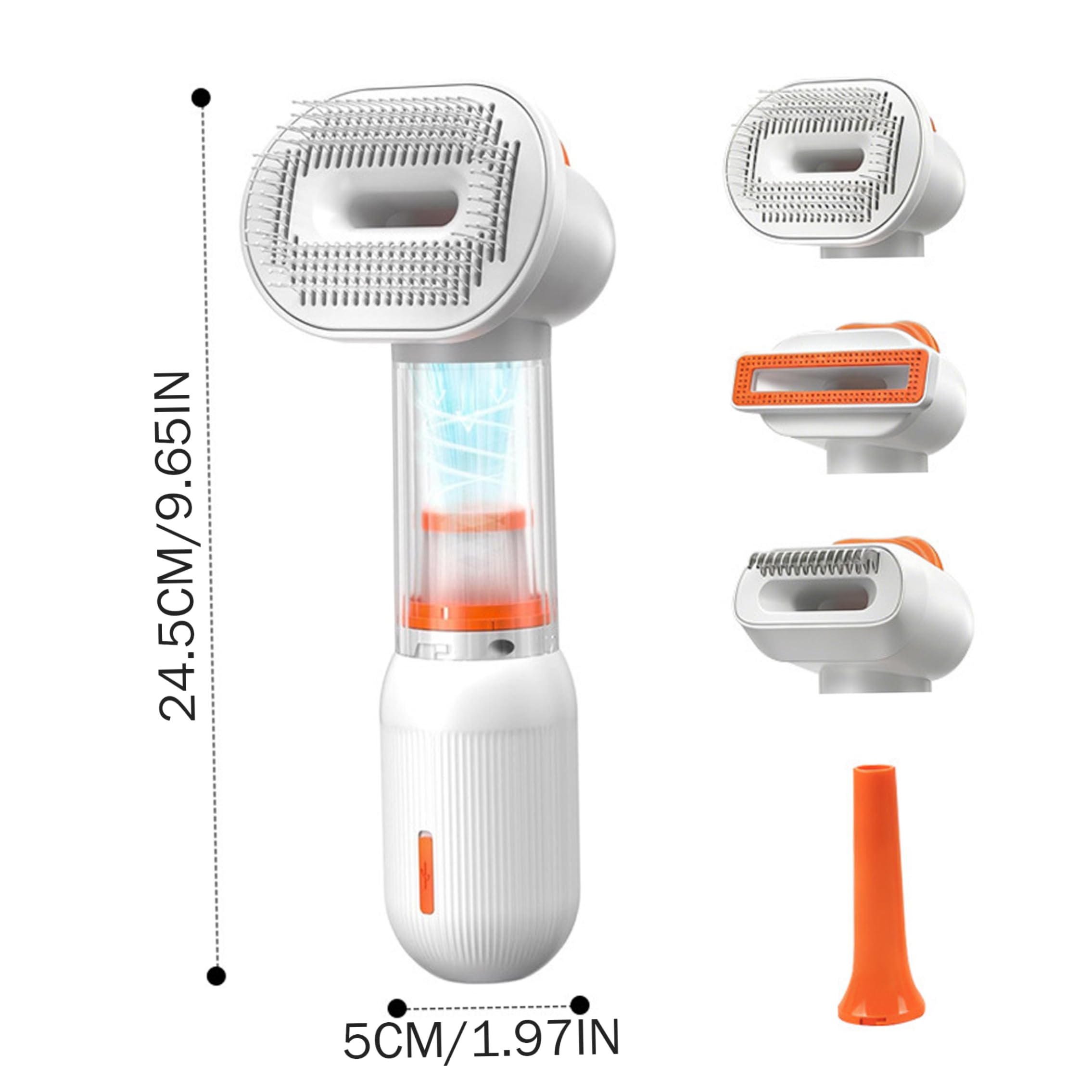 Spazzola per aspirapolvere per animali domestici, spazzola per aspirapolvere wireless 4 in 1, bianca