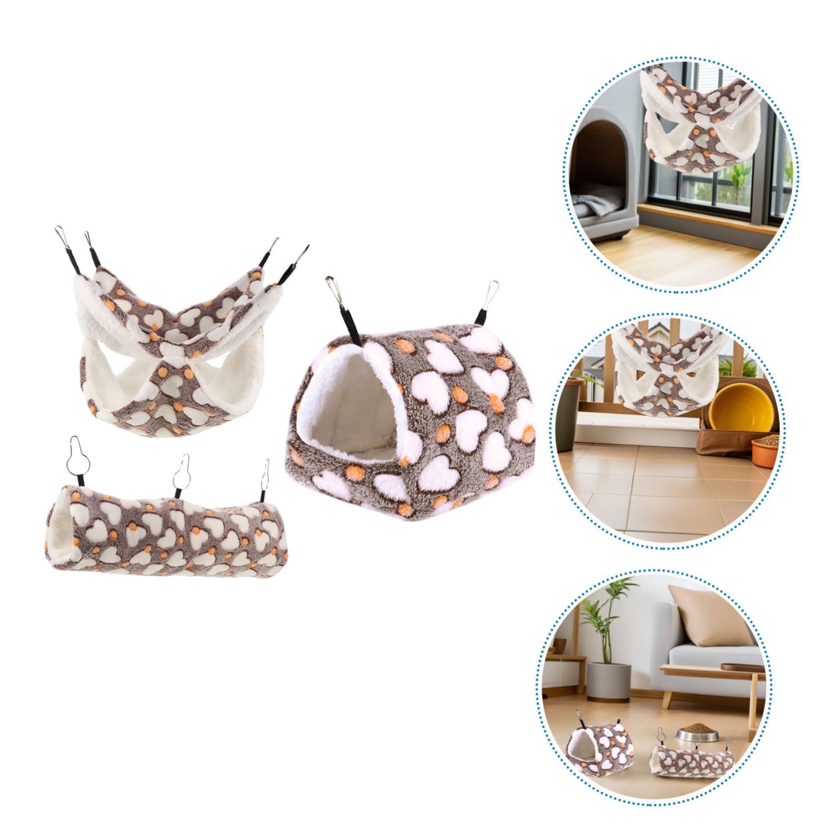 SUPVOX 3pezzi Cuccia Calda Per Criceti Nascondiglio Per Piccoli Animali Rifugio Sospeso Per Furetti Amaca Per Ratti Domestici Case Per Cincillà Accessori Per Gabbie Per Piccoli Animali