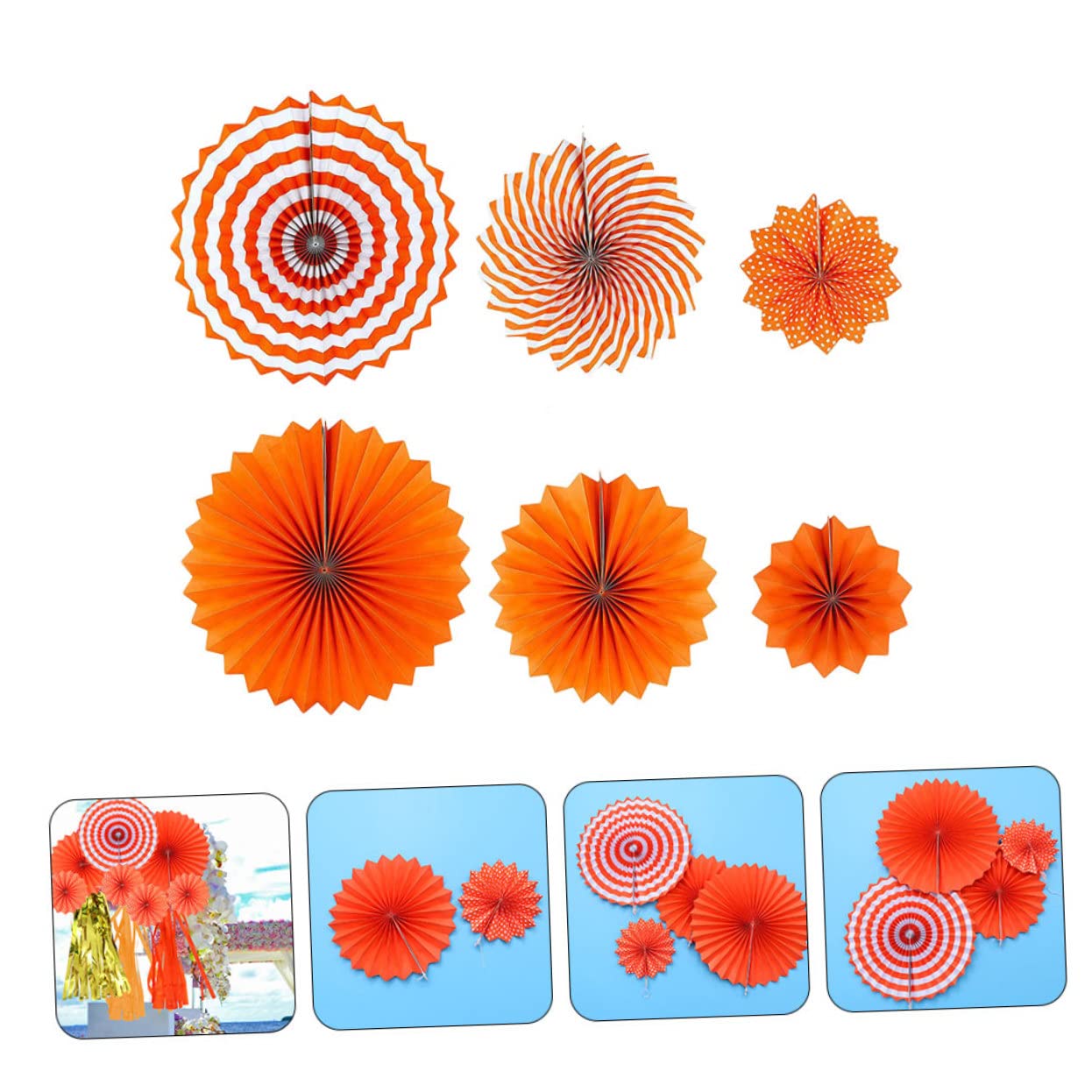 PRETYZOOM 30 STK Fächerblume aus Papier dekoratives Fächerdekor dekorative Girlanden aus Papier Halloween Dekoration Halloween-Dekoration das Halloween-Fan-Requisiten Papierfächer