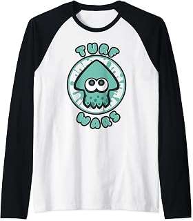 Splatoon Turf Wars Turquoise Splat Raglan Baseball Tee