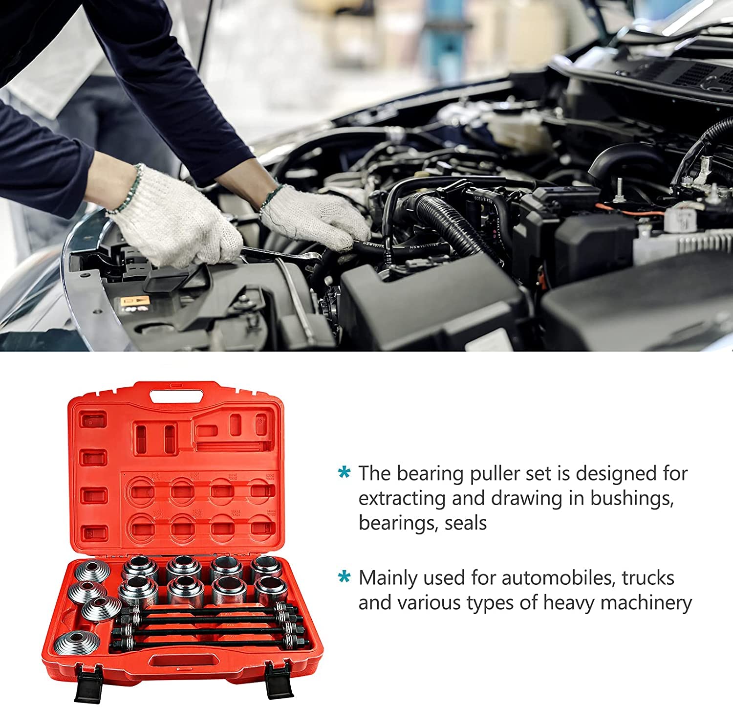 Strumento Rimozione Cuscinetto Sterzo Moto | Universale | Per Diametri 2,86-6,67 Cm | Metallico - Foto 5