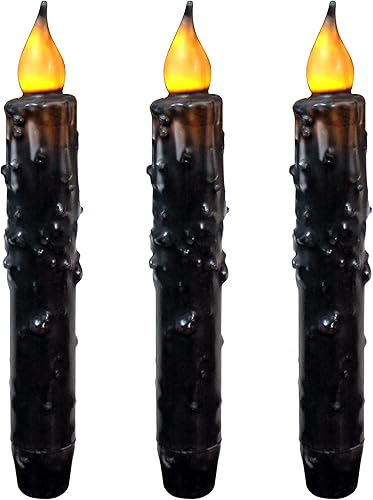 Miniatura 14 de CVHOMEDECO. Velas de cera real sumergidas a mano, funciona con pilas, temporizador LED, velas cónicas sin llama primitivas del país, 6-3/4 pulgadas