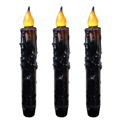 CVHOMEDECO. Real Wax Hand Dipped Battery Operated LED Timer Taper