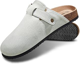 KEMISANT Clogs for Women Cushioned Cork Footbed-Arch Support-Fleece Lined