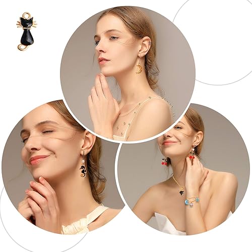 Miniatura 6 de SANNIX 170 abalorios para hacer joyas, varios abalorios chapados en oro, para hacer joyas