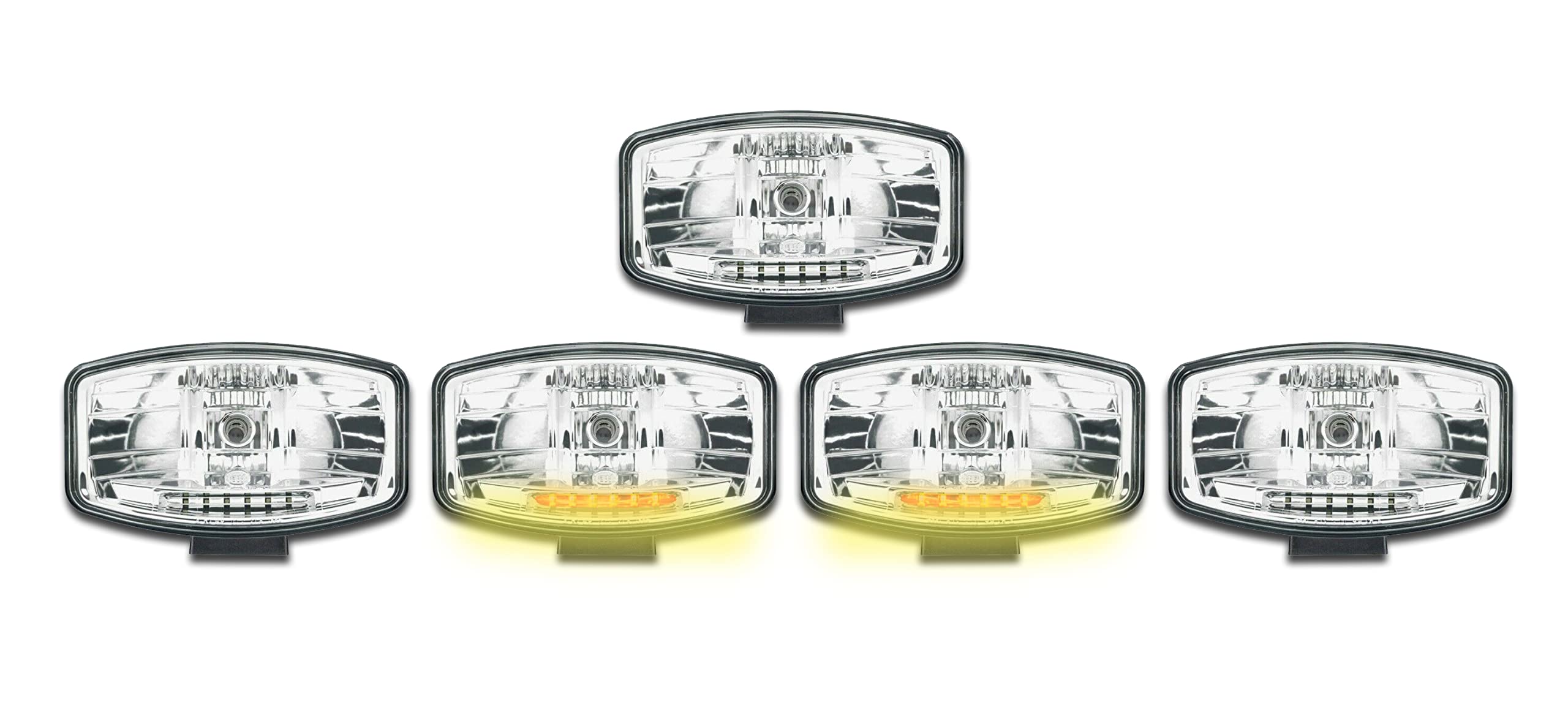 Juego de 5 bombillas de 24 V, 2 funciones, color blanco + 6 luces LED de posición para camión toro de techo
