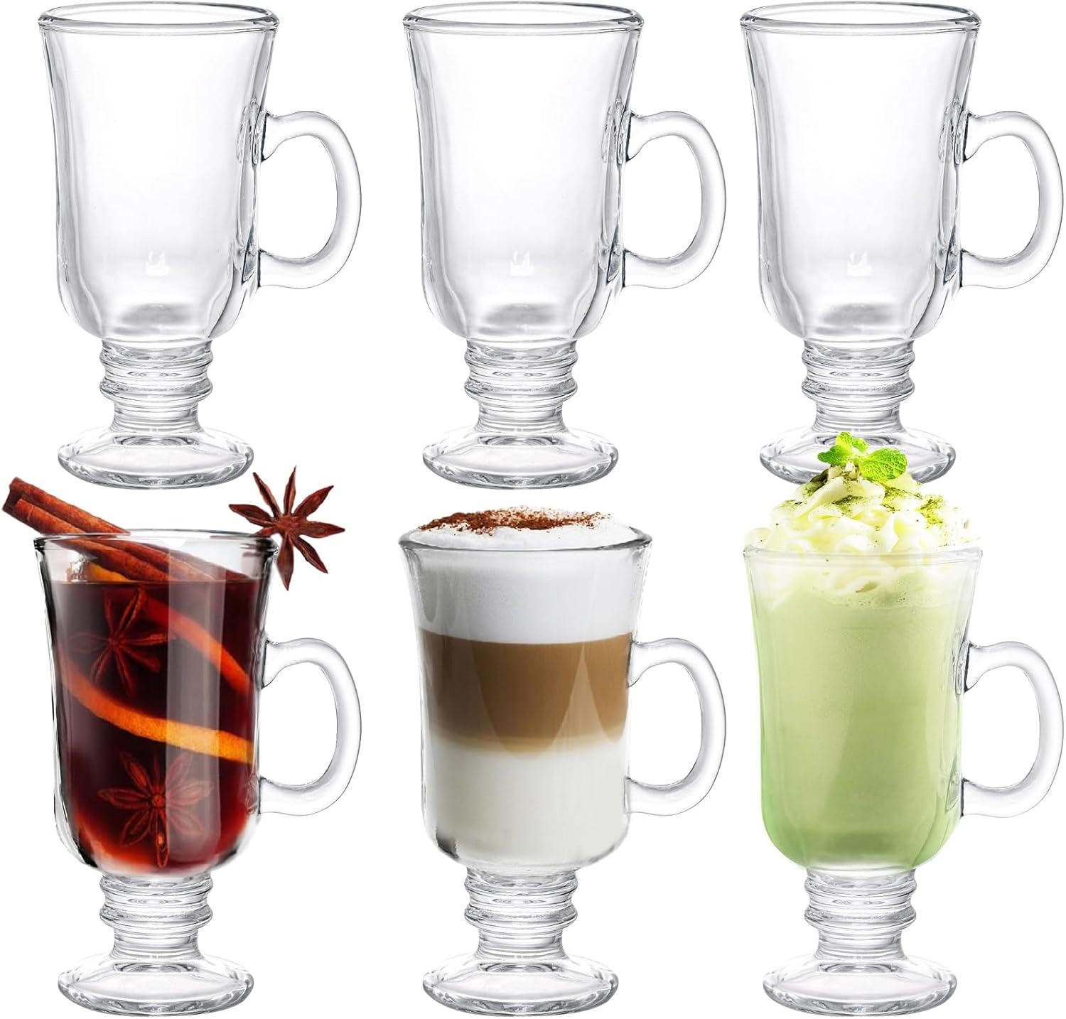 Amazon.com | SHANDERBAR Set of 6 Irish Coffee Mugs, 8.8 Oz Irish Coffee ...