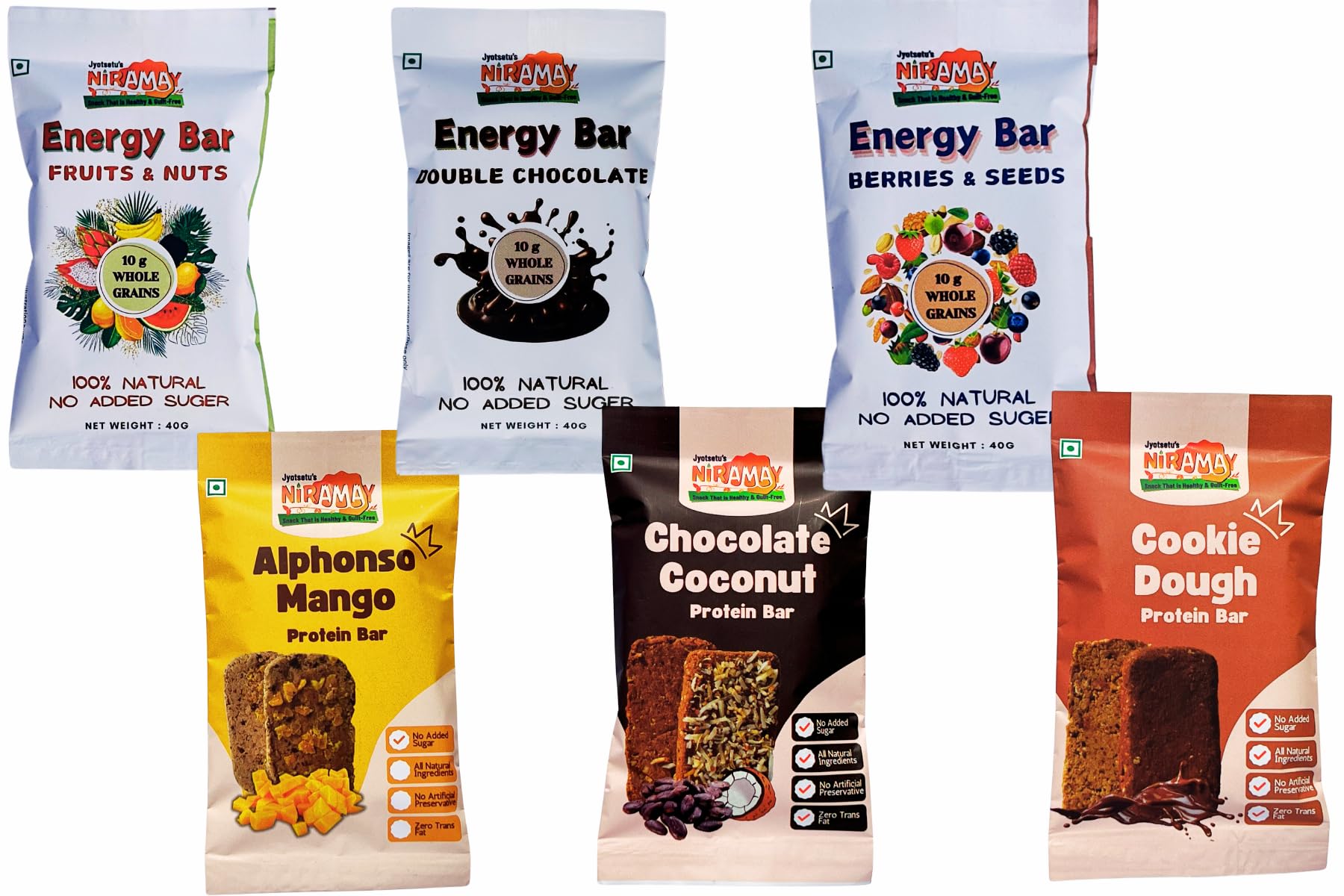 JYOTSETUS NIRAMAY COMBO PACK, ASSORTED PACK OF ENERGY BAR & PROTEIN BAR, EACH FLAVOUR COMBO, WHEY PROTEIN, GRANOLA BAR, NUTRITION BAR, NO ADDED SUGAR, NO PRESERVATIVE, ADDED PROBIOTICS (B0DC6RPZVX) Amazon Price History, Amazon Price Tracker