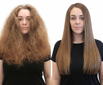 Gold Label Brazilian Keratin Hair Treatment Straightening works on All Hair Types Incl Coarse Thick Dry Frizzy Curly Bleached Dominican Brazilian Indian Strong formula Hair (LARGE FULL SET)