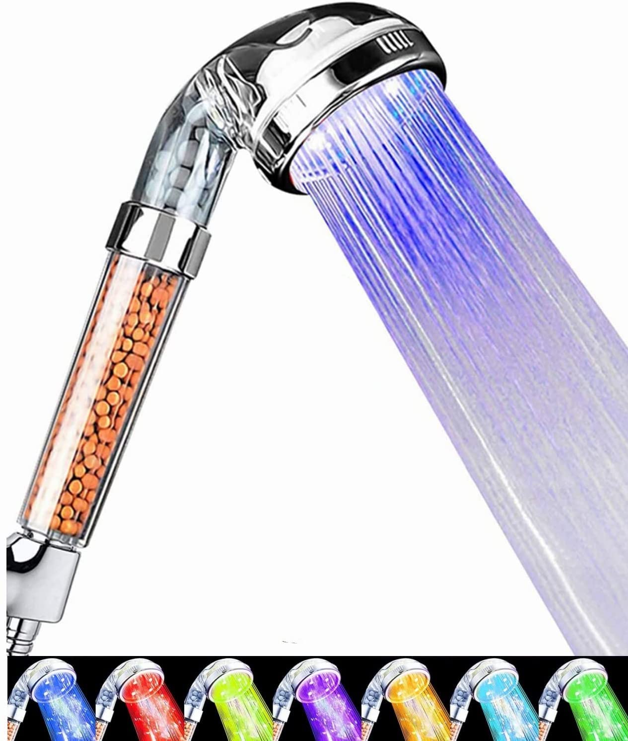 Buy High Pressure LED Shower Head with Handheld,Filter Stone