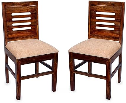 MV Furniture Sheesham Wood Contemporary Study Chair (Brown) - 2 Pieces