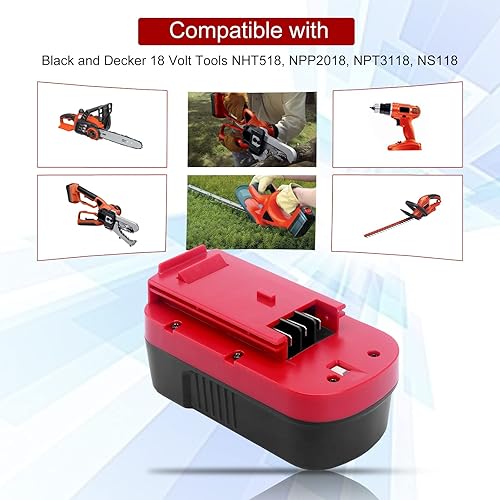 Miniatura 3 de Paquete de 2 baterías de repuesto HPB18 Ni-Mh de 3.6 Ah para Black and Decker de 18 V, HPB18 HPB18-OPE, compatible con batería Black Decker,