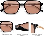 SOJOS Retro Aviator Lunettes de soleil pour Femmes Hommes, Trendy Rectangle Femmes Hommes Rasoirs Lunettes de Soleil SJ2202