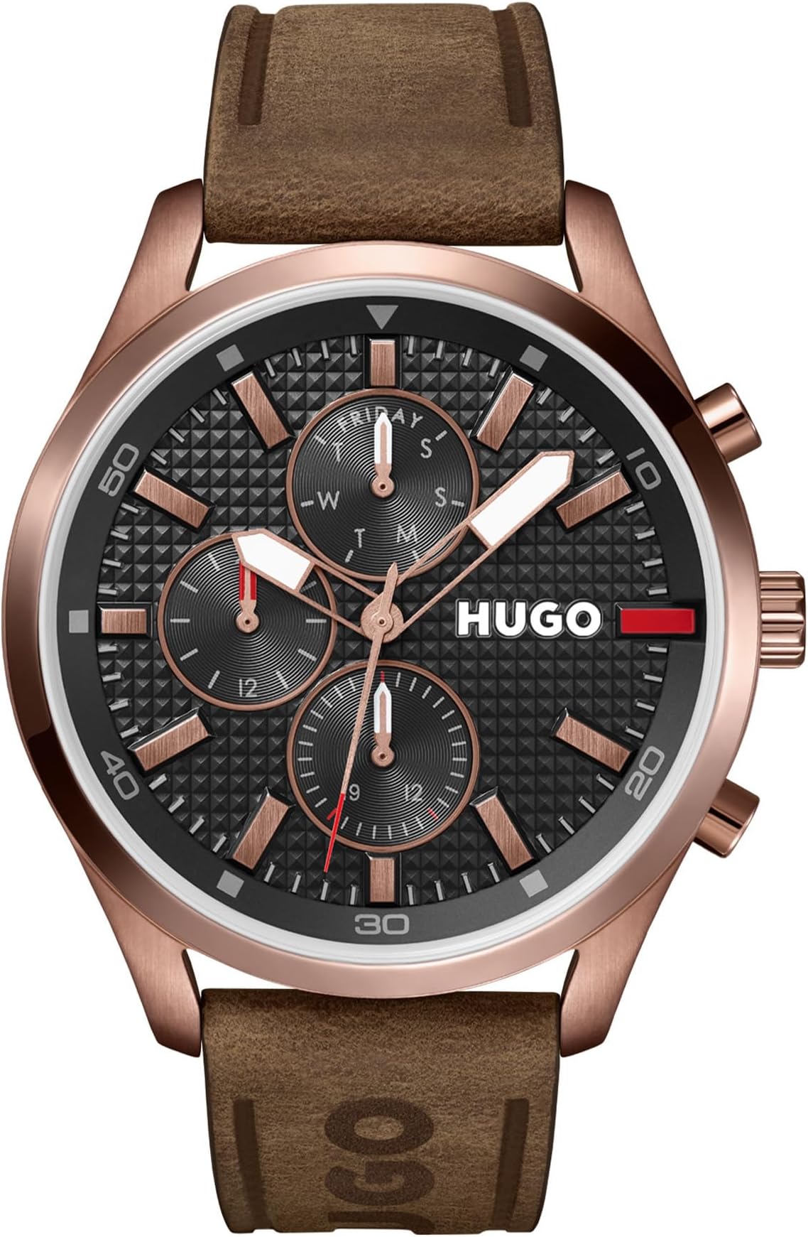 Analogue Multifunction Quartz Watch for Men #Chase Collection with Brown Leather Strap - 1530162