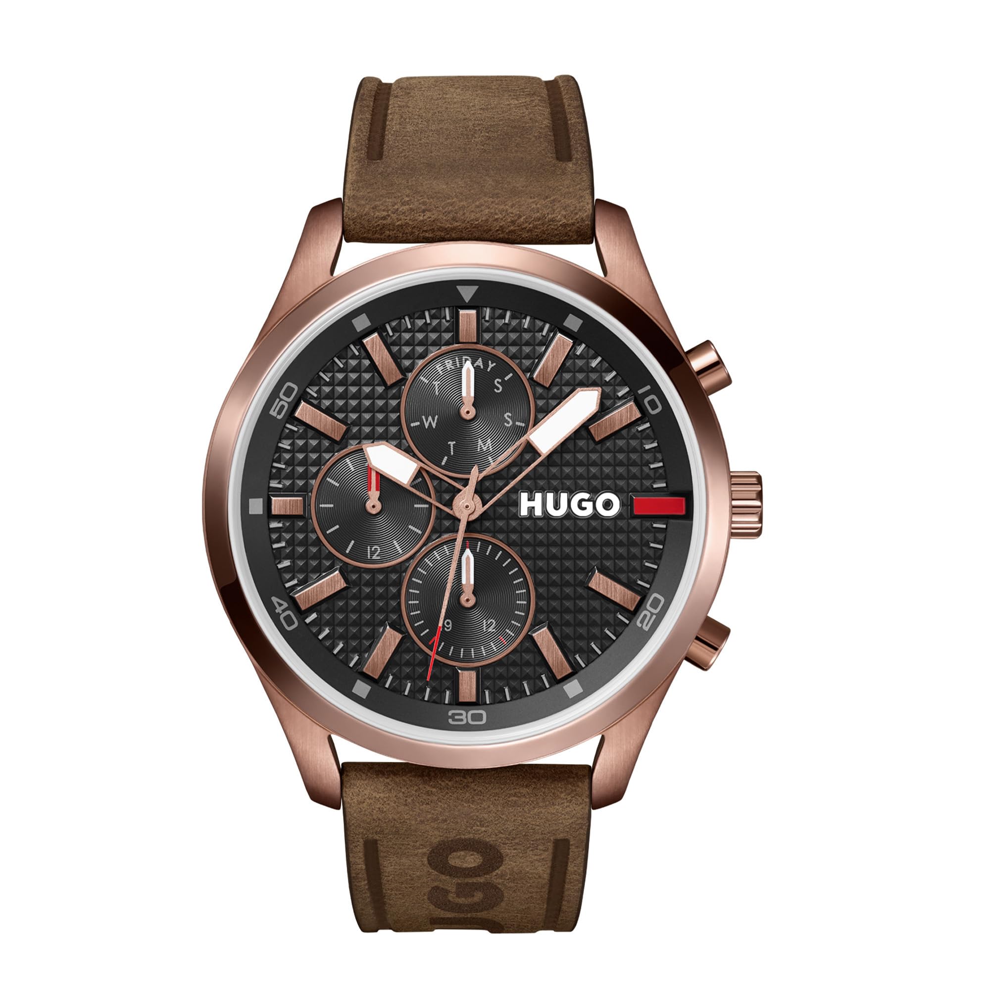 Analogue Multifunction Quartz Watch for Men #Chase Collection with Brown Leather Strap - 1530162