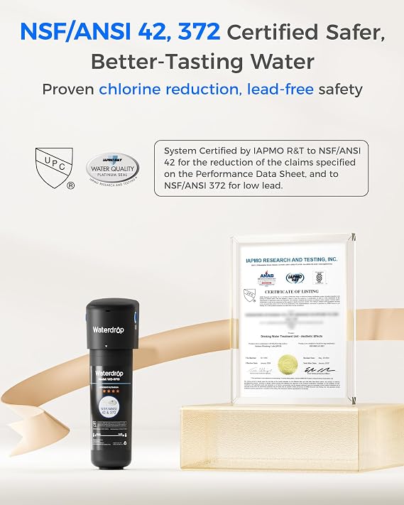 Waterdrop 10UB Under Sink Water Filter System with 2 Filters