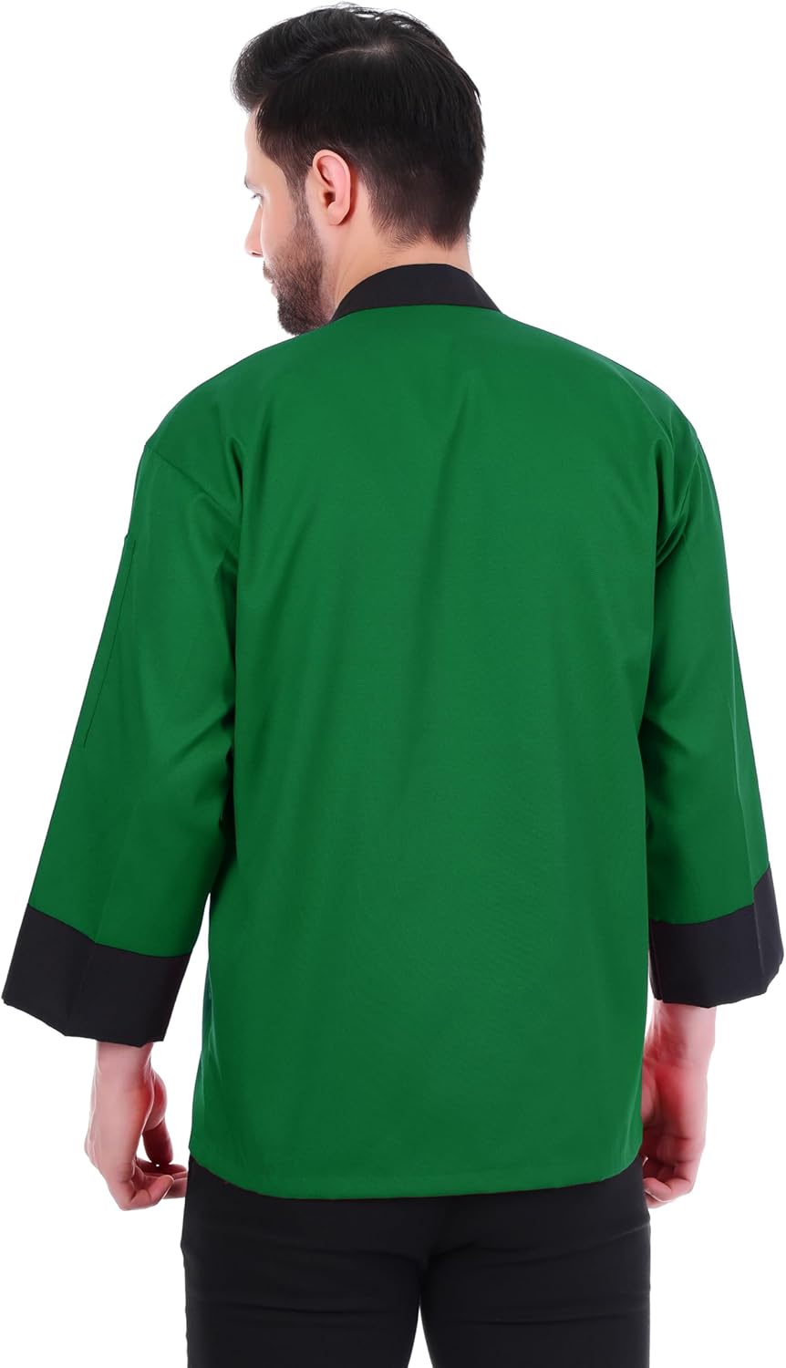 FL-08 Black Collar Cuff Chef Jacket | Chef Coat | Chef Uniform for Men | Light Weight Chef Dress for Kitchen